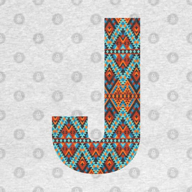 Letter J- boho design by RinaMosaics